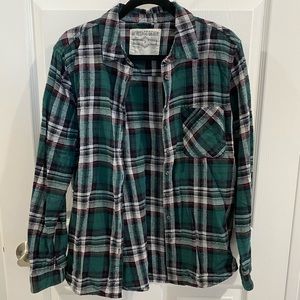 Green Flannel Button Up